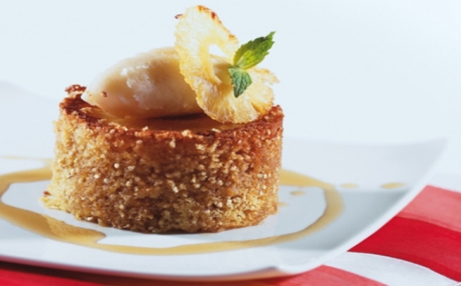 Quinua y piña al caramelo